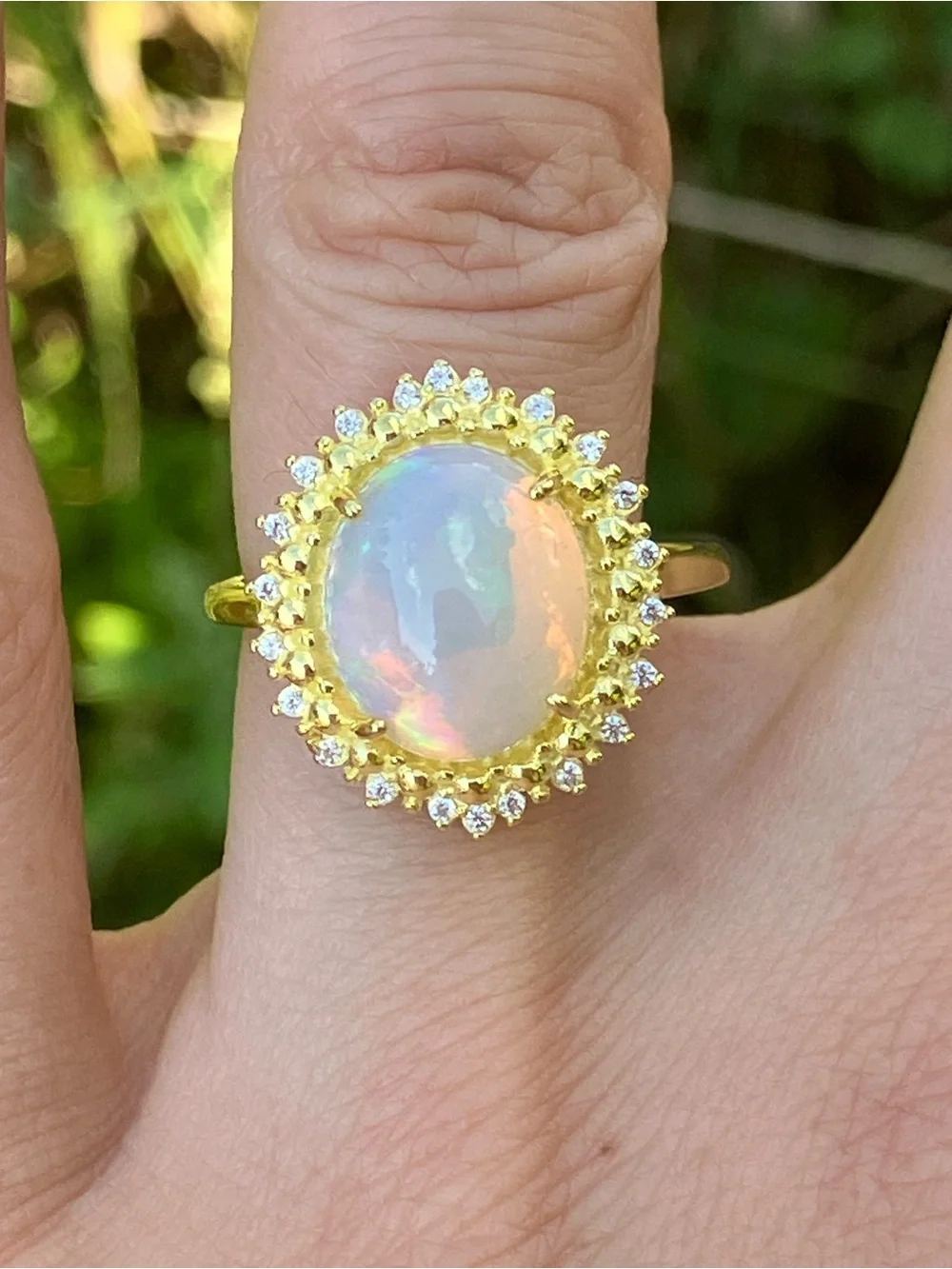 Natural Ethiopian Opal Sterling Silver Ring Size 8